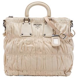 Bolsa Prada Beige Nappa Gaufre Bege