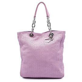 Dior Lady Dior Soft Shopping Tote aus rosa gewebtem Lammleder, Größe Large Pink
