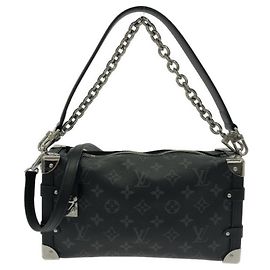 Louis Vuitton Monogram Eclipse Side Trunk EW MM Shoulder Bag Black Monogram