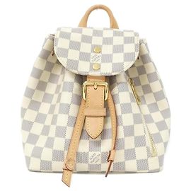Mochila Louis Vuitton Damier Azur Speron BB Branco Azul
