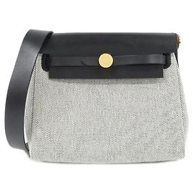 Hermès Borsa a tracolla Hermes Herbag Zip Nero Crudo