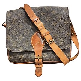 Borsa a tracolla Louis Vuitton Monogram Cartouchiere Marrone