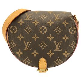 Bolso de hombro Louis Vuitton Monogram Tambourin Castaño Monograma