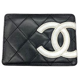 Chanel Cambon Line Black Card Case Black