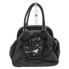 Prada Evening Heart Mini Handbag Black
