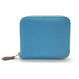 Hermès Carteira compacta de seda Azap Hermes Azul