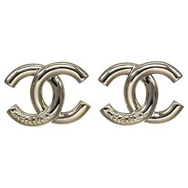 Chanel Coco Mark Stud Earrings Golden