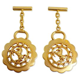 Hermès HERMES Cheval Fleur Horse Gold Cufflinks Other