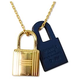 Hermès Collier Hermes O'Kelly D-stamp Gold x Navy Autre