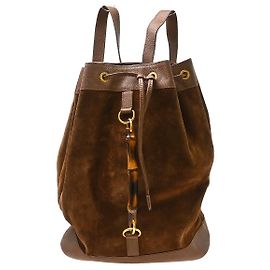 Gucci Vintage Bamboo Suede Small Marron