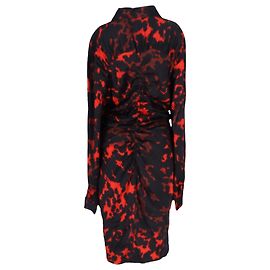 Robe froncée imprimée Dries Van Noten en satin multicolore Multicolore
