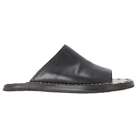 Sandali slide See by Chloé in pelle nera con borchie Nero