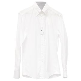 Camicia elegante a maniche lunghe Brunello Cucinelli in cotone bianco Bianco