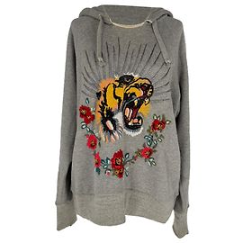 Moletom Gucci com bordado de tigre em algodão cinza Cinza