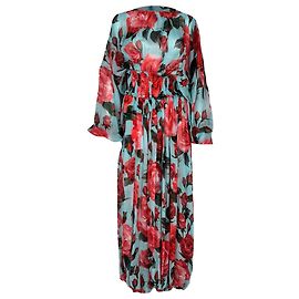 Mono de gasa de seda con estampado de rosas multicolor Dolce & Gabbana Multicolor