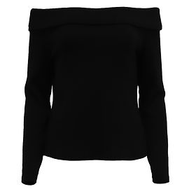 Veronica Beard Fawsett Off Shoulder Top aus schwarzer Baumwolle Schwarz