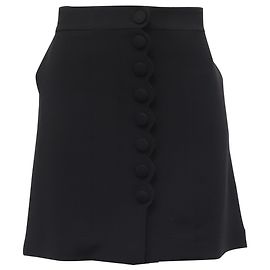 Chloé Scalloped Mini Skirt in Black Acetate Black