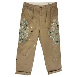 Calças chino Polo Ralph Lauren Paint Splatter em algodão cor Tan Marrom Bege