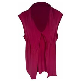Camicetta senza maniche con scollo a V Gucci in seta rosa Rosa