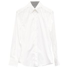Camisa de manga larga Brunello Cucinelli en algodón blanco Blanco