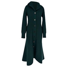 Alexander McQueen Rippstrick-Midikleid aus grüner Wolle Grün
