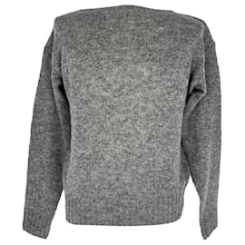 Prada Rundhalspullover aus grauer Virgin Wool Grau