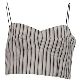 Top bustier corto a rayas Theory en algodón blanco Otro