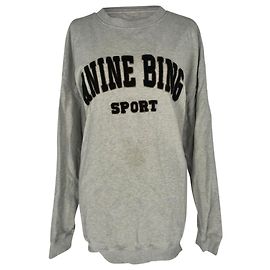 Anine Bing Sport Rundhals-Sweatshirt aus grauer Baumwolle Grau