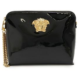 Versace Patent Leather Clutch Bag Black