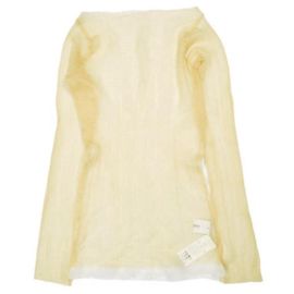 Autre Marque Top de nylon e poliéster transparente com decote canoa JANE SMITH Bege