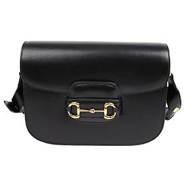 Gucci Piccola borsa a tracolla in pelle Horsebit nera Nero