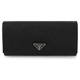 Prada Saffiano Leather Long Wallet Black