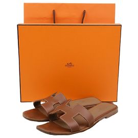Hermès Mules Oran Orange