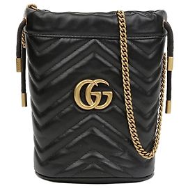 Gucci Mini borsa a secchiello GG Marmont nera Nero
