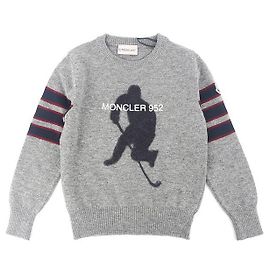 Grauer Wollpullover Moncler KIDS Silber
