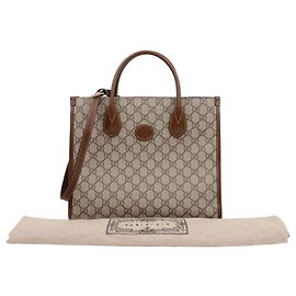 Gucci Interlocking Small Tote Shoulder Bag Brown