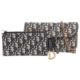 Dior Piccola borsa a tracolla crossbody con catena Blu