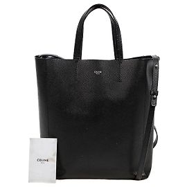 Céline Piccola Tote Verticale in Pelle e Borsa a Spalla Nera Nero
