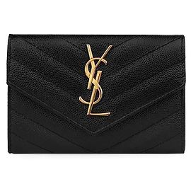 Saint Laurent Monogram Envelope Card Holder Black