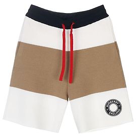 Burberry Logo Graphic Appliqué Wool Blend Short Orange