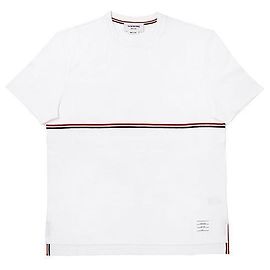 Thom Browne Midweight Jersey Short Sleeve T-Shirt RWB Trimming Red