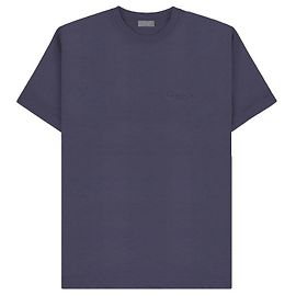 Dior Herren T-Shirt mit ton-in-ton gesticktem Logo Blau