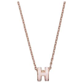 Hermès Pendente Mini Pop Oro Rosa Collana da Donna Rose Dragée Rosa