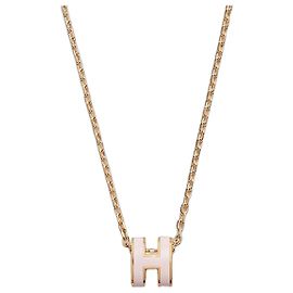 Hermès Colgante Mini Pop Oro Collar para Mujer Rose Dragee Rosa