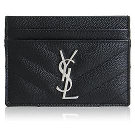 Saint Laurent Monogram Card Case stamp: Black