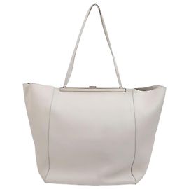 Céline Bolsa de ombro Cabas Buckle Branco
