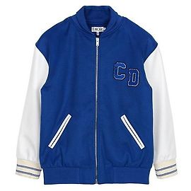 Dior KIDS Blue CD Wool Cashmere Varsity Blouson Jacket Blue
