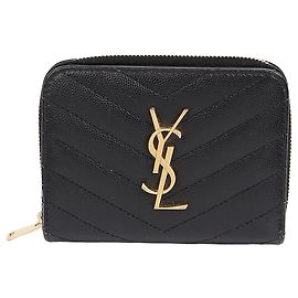 Saint Laurent Compact Round Wallet Black