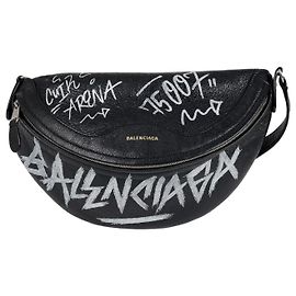 Balenciaga Graffiti Souvenir Chain Belt Bag Black Black