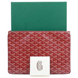 Goyard Sena MM Clutch Rot Beschichtetes Canvas Rot